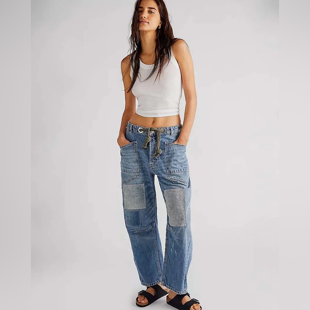 We the free Moxie Pull-on Barrel jeans - Truest blue